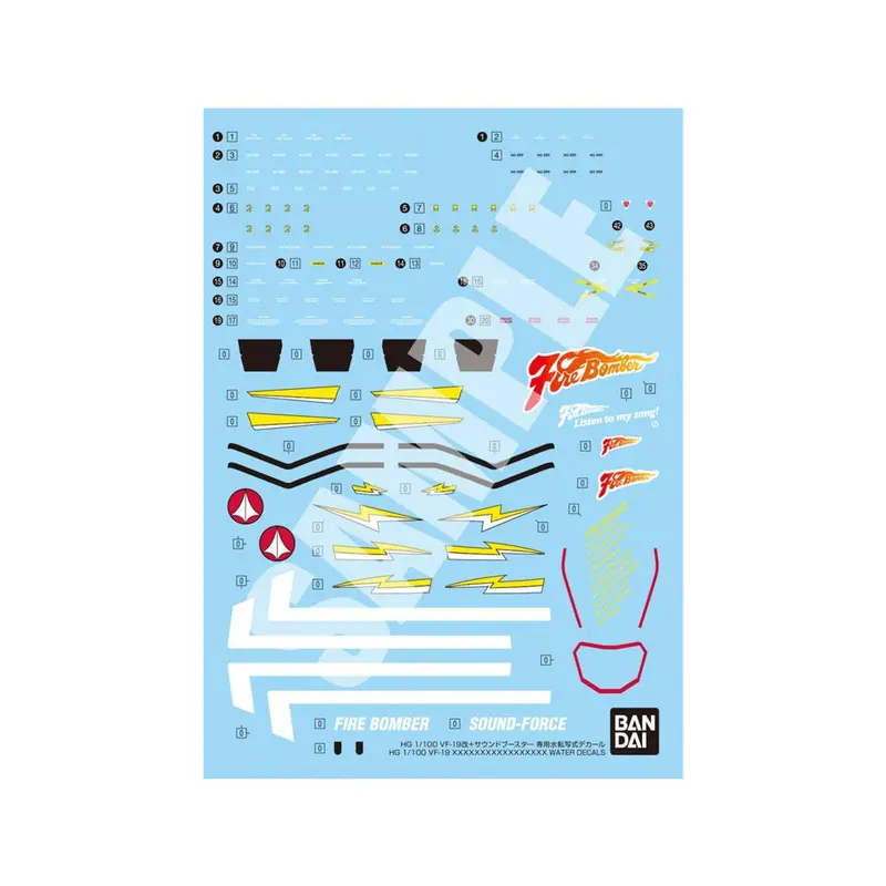1/100 HG VF19 WATER DECAL