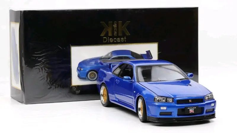 1/12 KK-Scale Nissan Skyline GT-R R34 V-SPEC II 2001 Cerchi BBS Blue metal