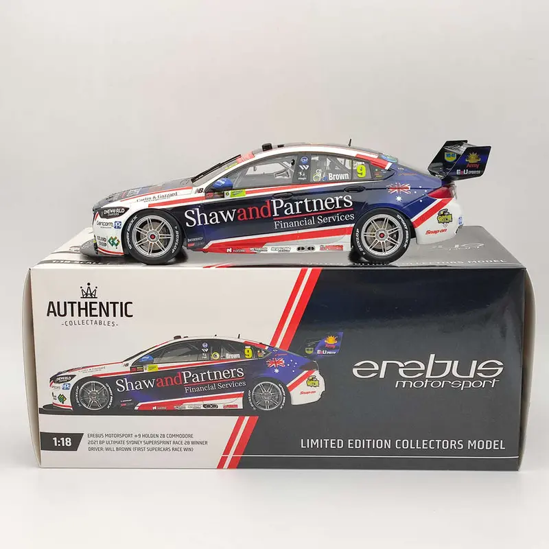 1/18 Authentic Erebus Motorsport #9 ZB Commodore - 2021 WILL BROWN'S #ACR18H21H Resin Models Car Limited Collection