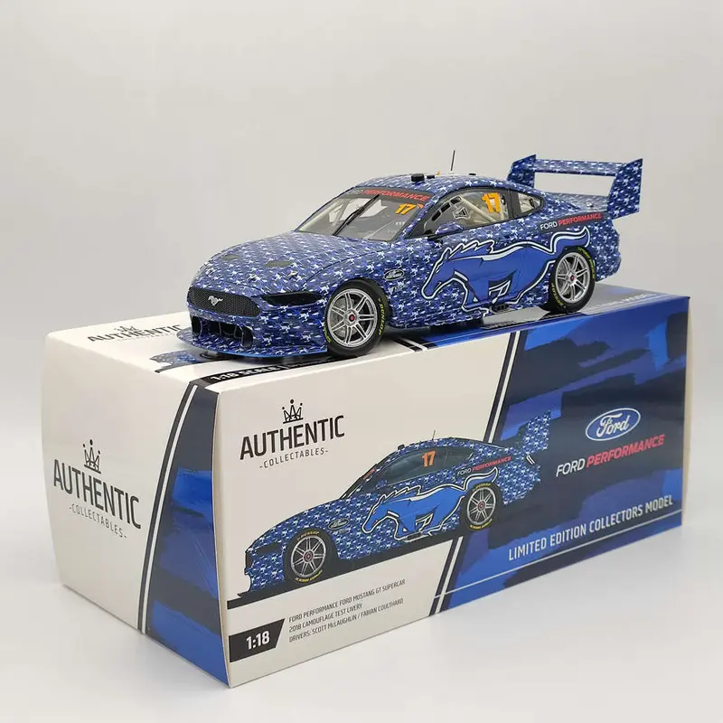 1/18 Authentic Performance #17 Mustang GT Supercar 2018 S.MCLAUGHLIN'S #ACD18F19L Diecast Models Car Limited Collection