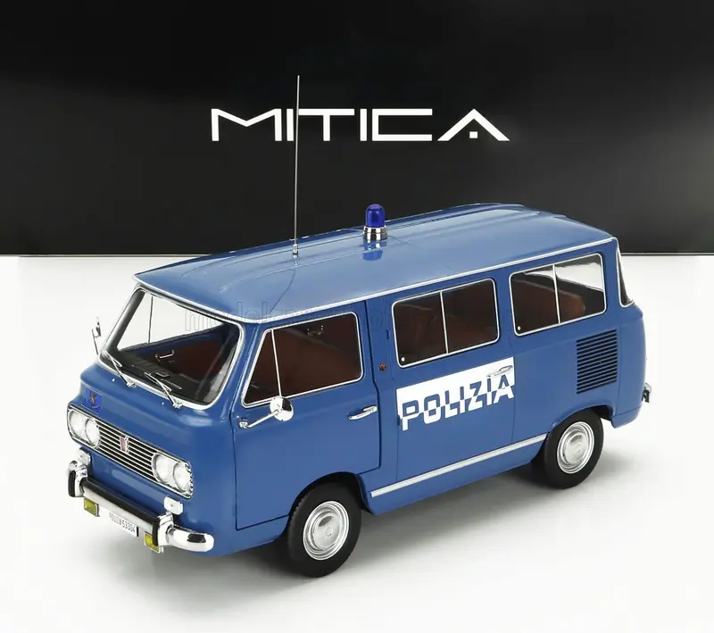 1/18 Mitica-Diecast - Fiat 850 Familiare Polizia 1970 – Interni marroni - limited
