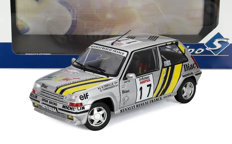 1/18 Solido Renault R5 Supercinque GT Turbo Team Simon Racing Rally Tour De Corse 1989 Alain Oreielle
