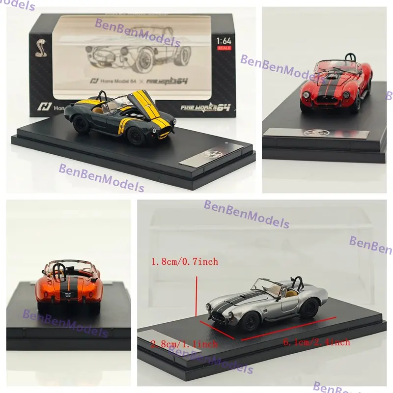 1/64 Fine Works SHELBY COBRA 427S/C Hone Model 64x Open Top Edition Diecast