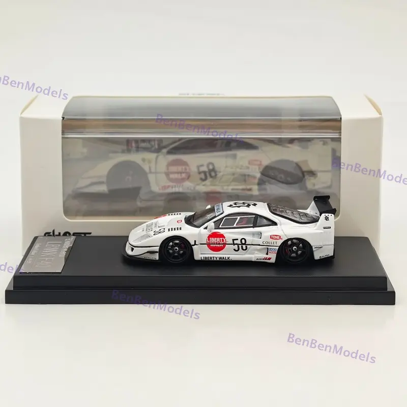 1/64 Ghost Player LBWK F40 #58 White Racing Sports Model Diecast Metal Car
