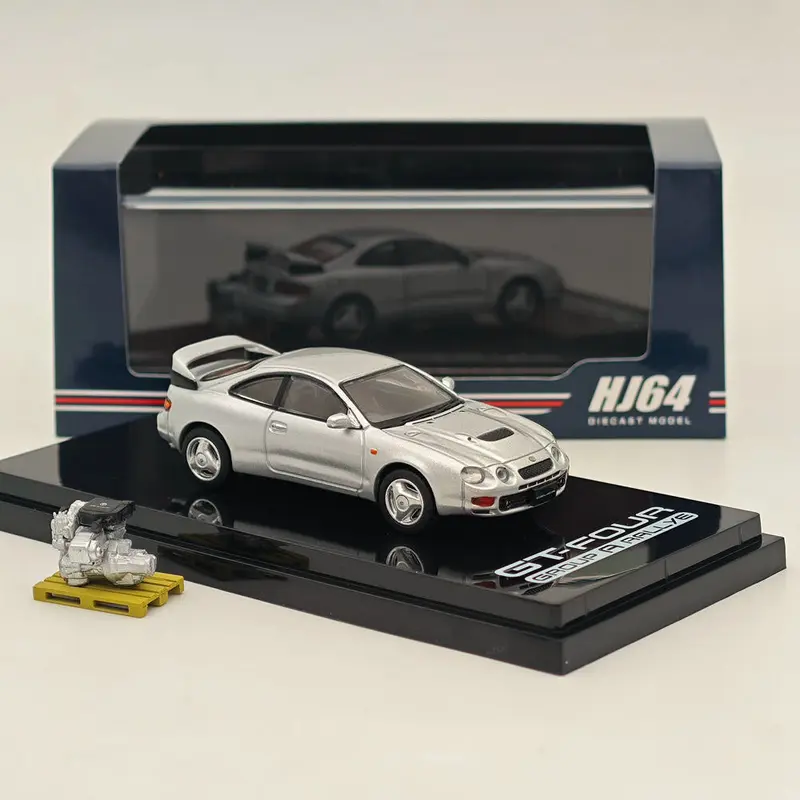 1/64 Hobby Japan CELICA GT-FOUR WRC Edition (ST205) w/ Engine HJ641064AS Silver Diecast Models Car Collection Auto Toys Gift In Stock - US