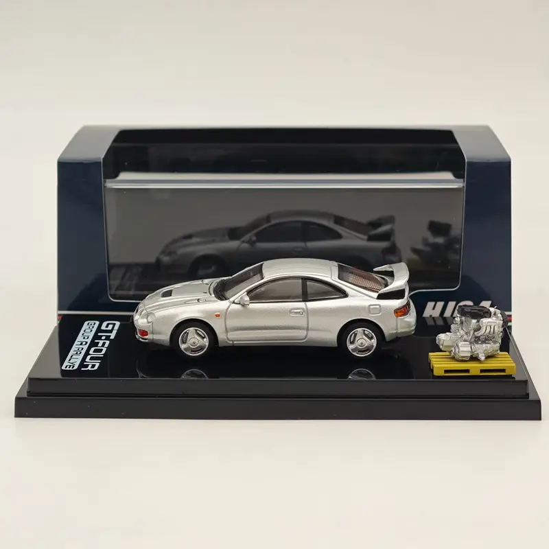 1/64 Hobby Japan CELICA GT-FOUR WRC Edition (ST205) w/ Engine HJ641064AS Silver Diecast Models Car Collection Auto Toys Gift