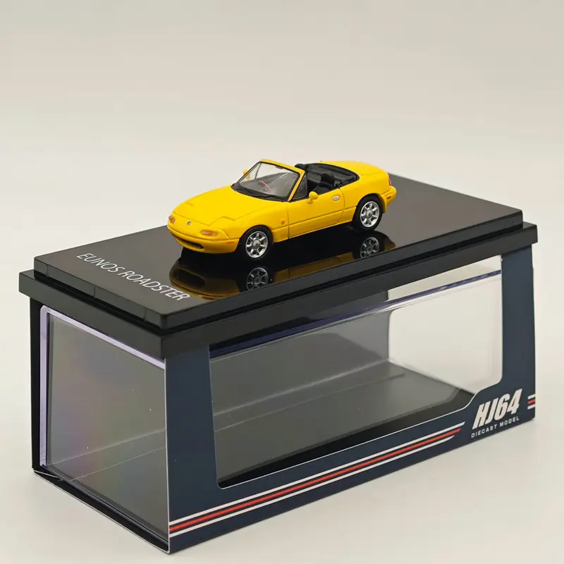 1/64 Hobby JAPAN EUNOS ROADSTER NA6CE WITH TONNEAU COVER Yellow HJ642025BY Diecast Models Car Limited Collection Auto Toys Gift