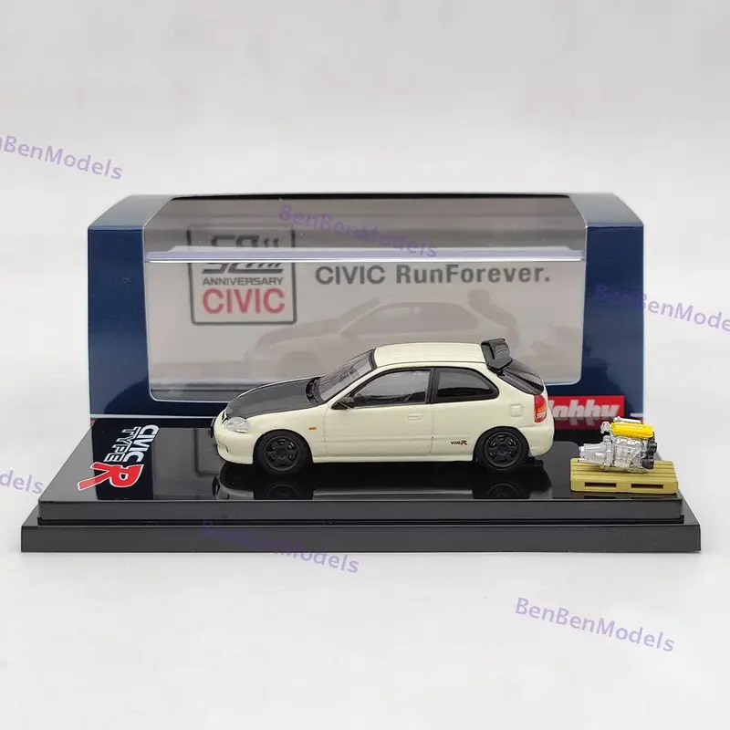 1/64 Hobby Japan TYPE R (EK9) With Engine Display Model HJ642016EW White