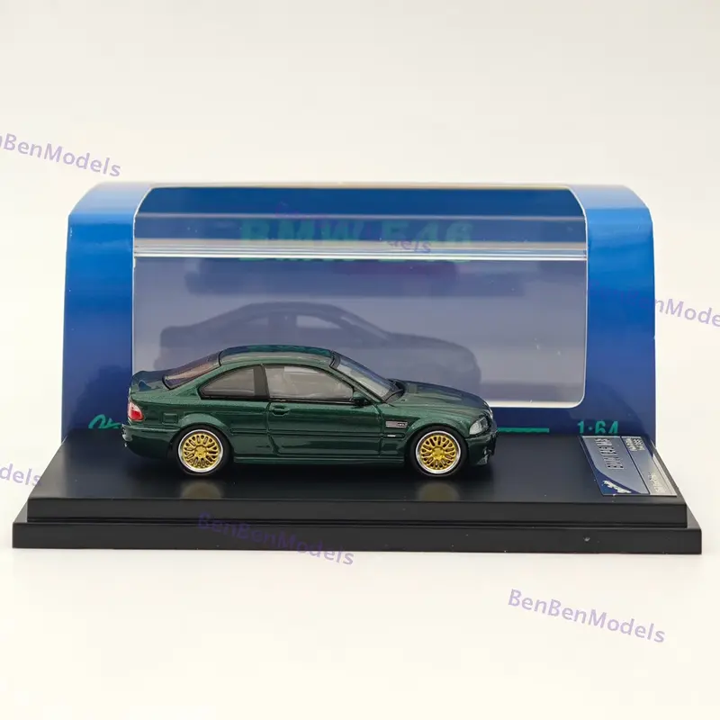 1/64 SH M3 E46 Green With BBS Wheels Diecast Metal Car Limited Collection