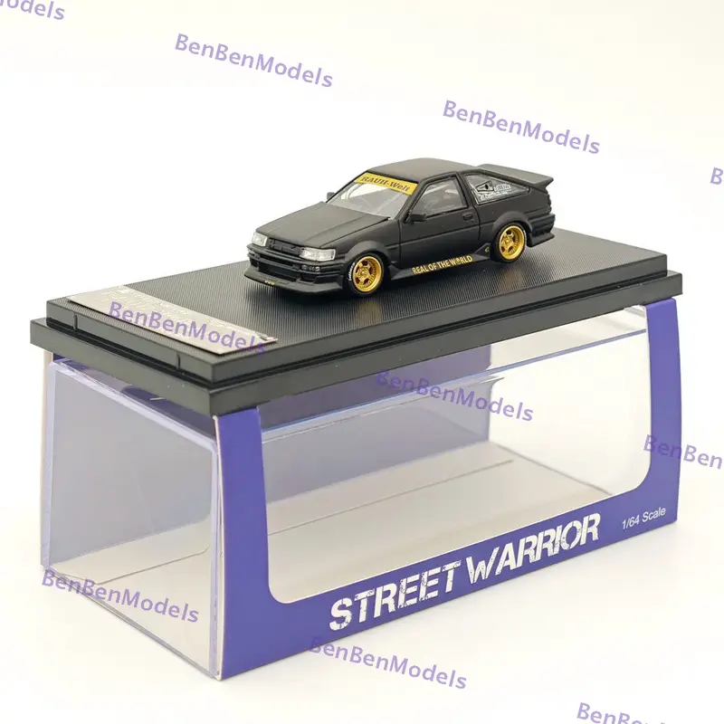 1/64 SW RWB AE86 Matte Black Diecast Models Car Limited Collection