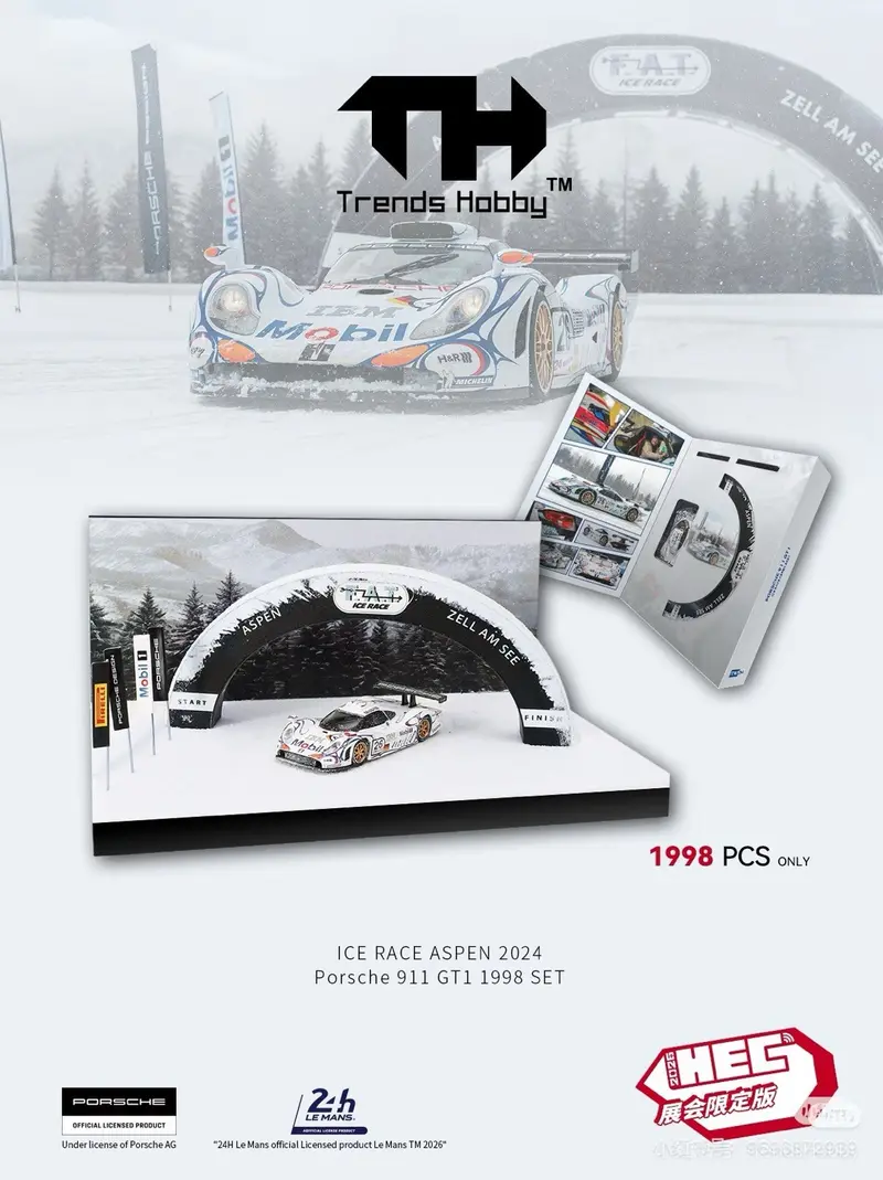 1/64 Trends Hobby 911 GT1 LM Ice Race Aspen 2024 HEC 2026 Car Model Diecast Set