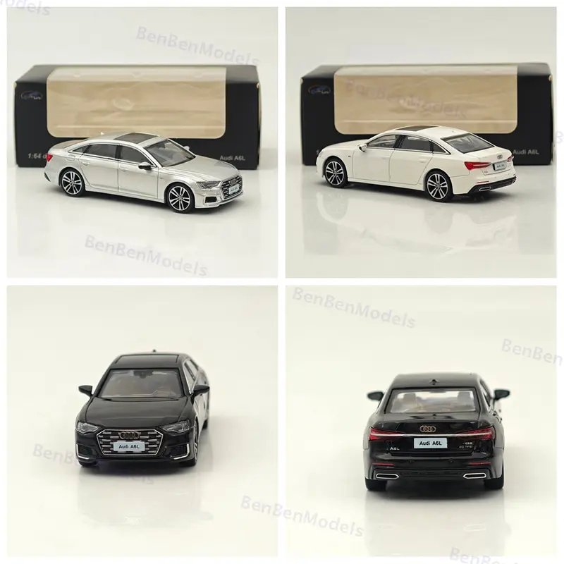 1/64 VAV A6L Diecast Toys Car Models Collection Gifts Silver/Black/White
