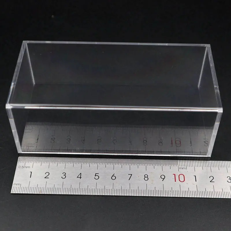 10pcs 12cm 1/64 Model Car Acrylic Case Display box Transparent Dustproof with Black Base Storage Box