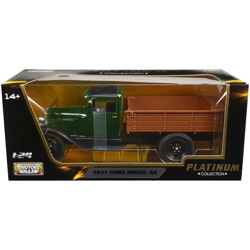 1931 Ford Model AA Pickup Truck Dark Green and Black "Platinum Collection" Series 1/24 Diecast Model Car by Motormax