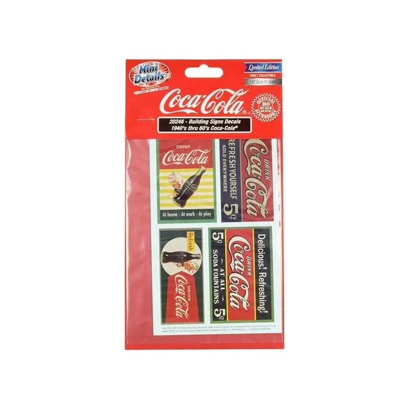 1940's Thru 1960's "Coca-Cola" Building Signs Decals for 1/87 (HO) Scale Models by Classic Metal Works