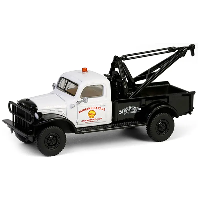 1945 Dodge Power Wagon Wrecker Tow Truck "Shell Oil" White and Black "Running on Empty" Series 17 1/64 Diecast Model Car by Greenlight