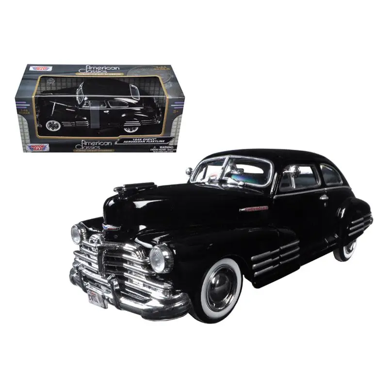 1948 Chevrolet Aerosedan Fleetline Black 1/24 Diecast Model Car by Motormax