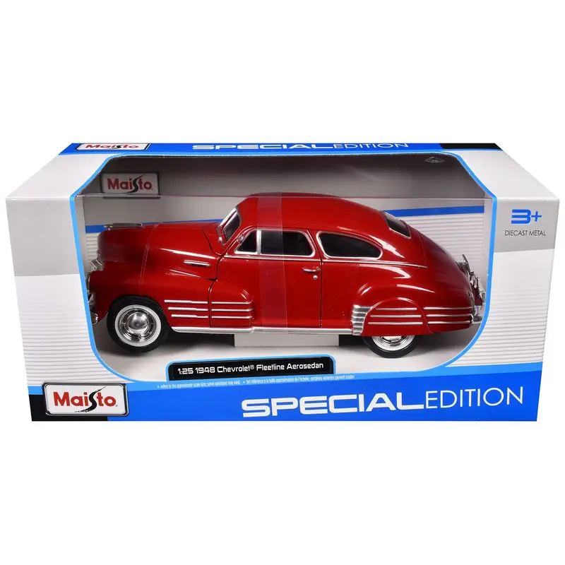 1948 Chevrolet Fleetline Aerosedan Red "Special Edition" Series 1/25 Diecast Model Car by Maisto