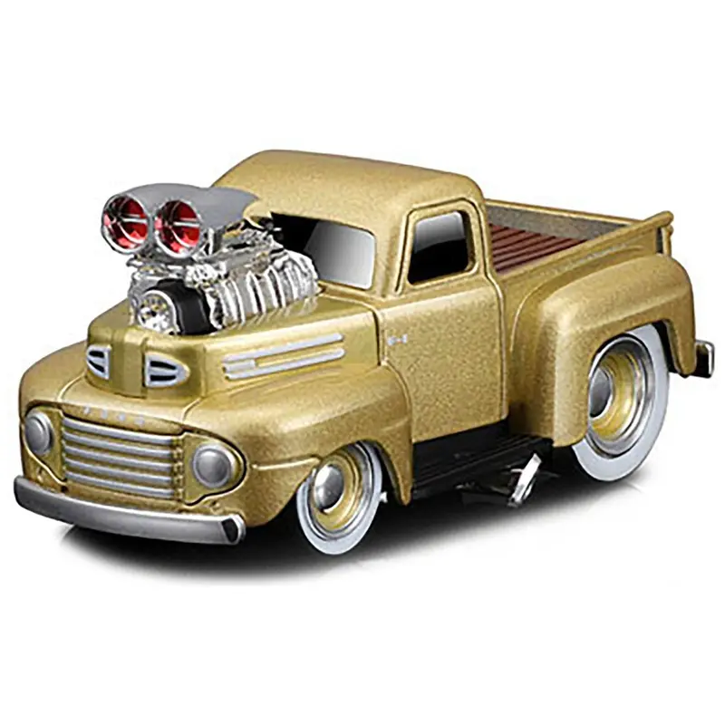 1949 Ford F1 Pickup Truck Gold Metallic 1/64 Diecast Model Car by Muscle Machines