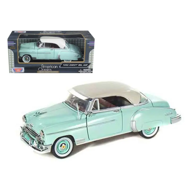 1950 Chevrolet Bel Air Green with Cream Top 1/24 Diecast Model Car by Motormax