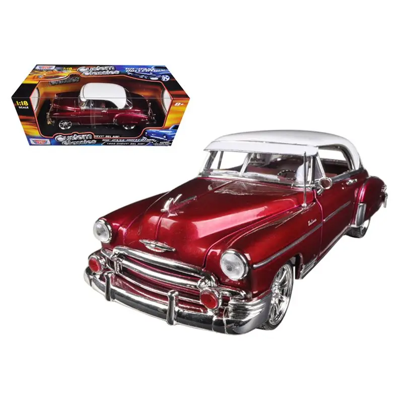 1950 Chevrolet Bel Air Metallic Dark Red Custom 1/18 Diecast Car Model by Motormax