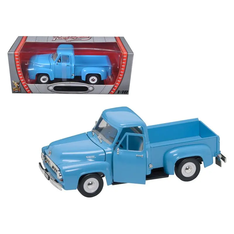 1953 Ford F-100 Pickup Truck Light Blue 1/18 Diecast Model Car by Road Signature
