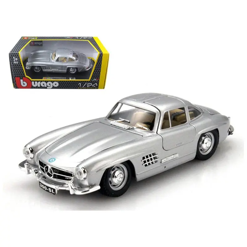1954 Mercedes Benz 300 SL Gullwing Silver 1/24 Diecast Model Car by Bburago