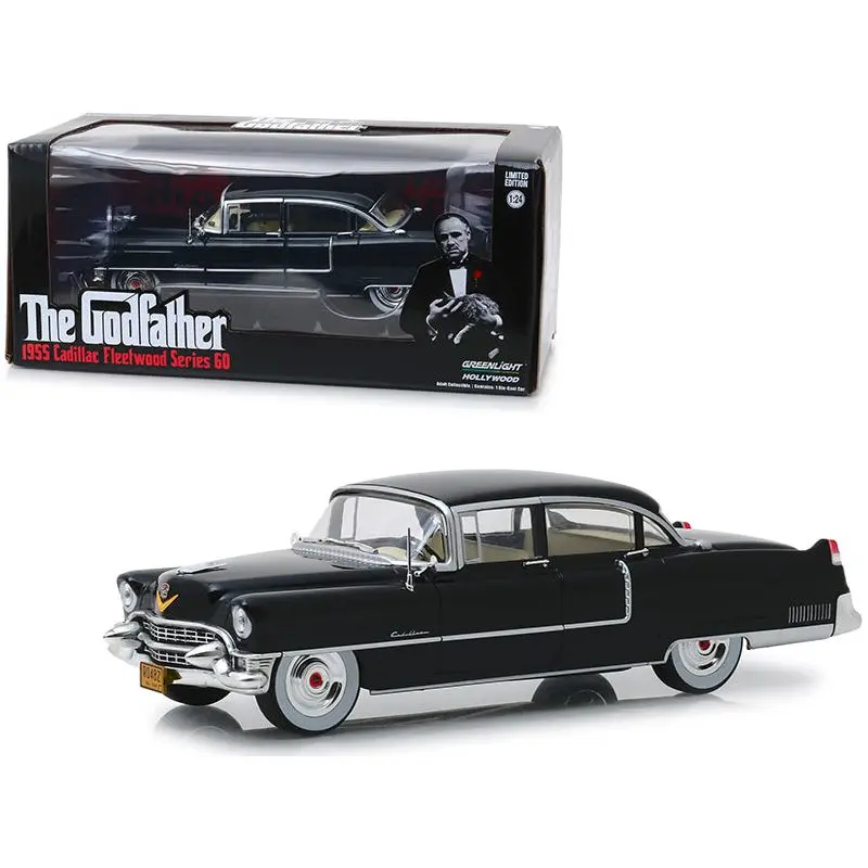 1955 Cadillac Fleetwood Series 60 Black "The Godfather" (1972) Movie 1/24 Diecast Model Car by Greenlight