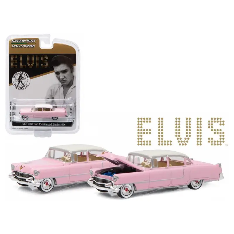 1955 Cadillac Fleetwood Series 60 Special Elvis Presley "Pink Cadillac" (1935-1977) 1/64 Diecast Model Car by Greenlight