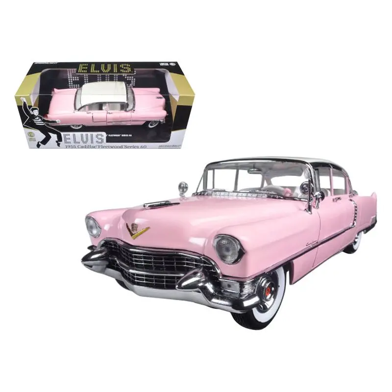 1955 Pink Cadillac Fleetwood Series 60 Special "Elvis Presley" 1/18 Diecast Model Car by Greenlight