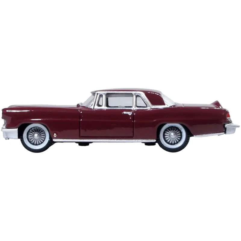1956 Lincoln Continental Mark II Dark Red 1/87 (HO) Scale Diecast Model Car by Oxford Diecast