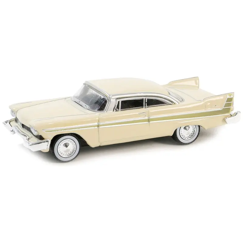 1957 Plymouth Fury Beige with Gold Metallic Stripes "Vintage Ad Cars" Series 10 1/64 Diecast Model Car by Greenlight