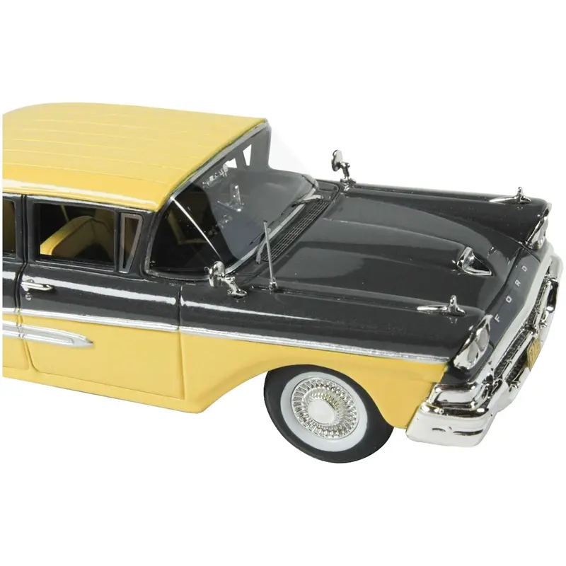 1958 Ford Fairlane 4 Door Gunmetal Gray and Pastel Yellow Limited Edition to 240 pieces Worldwide 1/43 Model Car by Goldvarg Collection