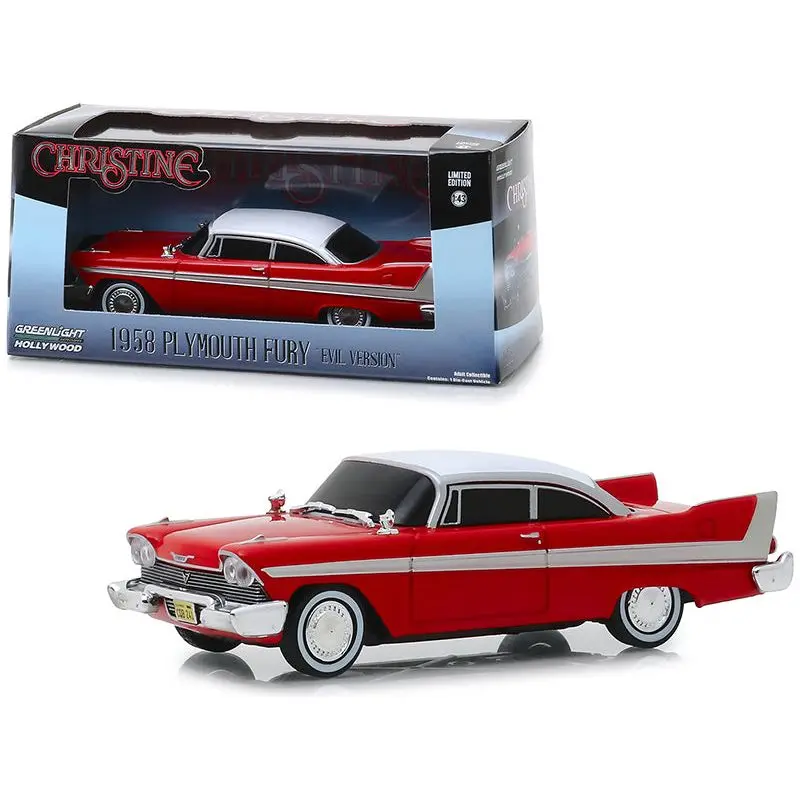 1958 Plymouth Fury Red (Evil Version with Blacked Out Windows) "Christine" (1983) Movie 1/43 Diecast Model Car by Greenlight