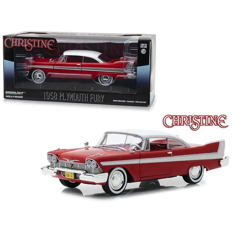 1958 Plymouth Fury Red with White Top "Christine" (1983) Movie 1/24 Diecast Model Car by Greenlight