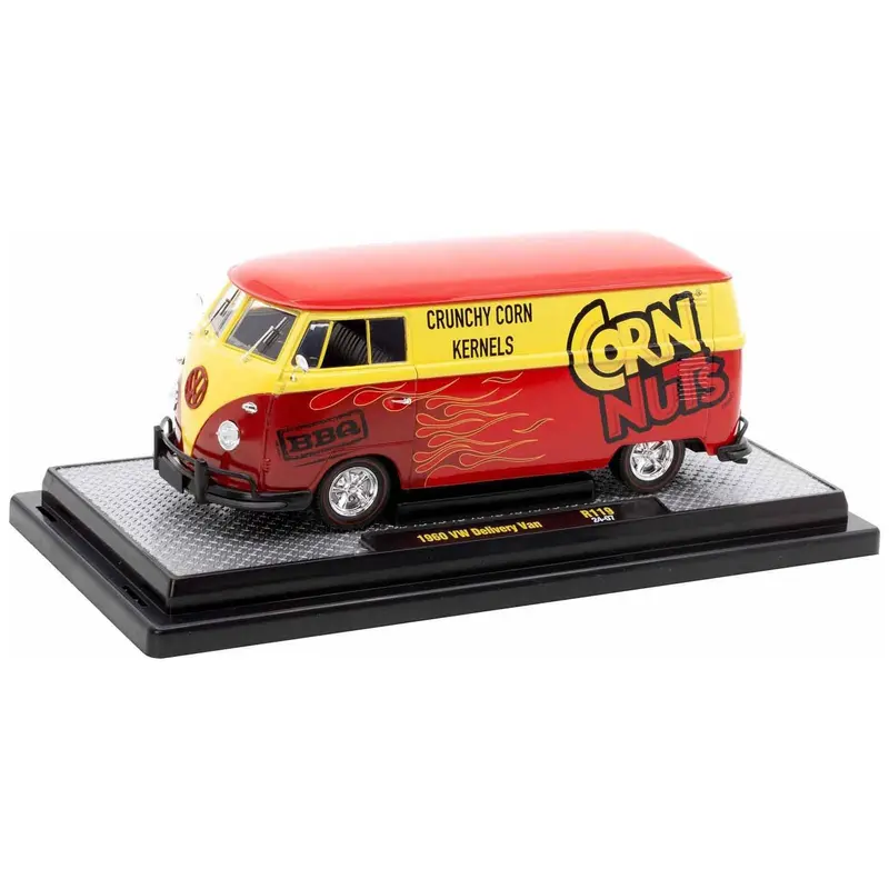 1960 Volkswagen Delivery Van Red and Yellow "Corn Nuts BBQ" Limited Edition to 6250 pieces Worldwide 1/24 Diecast Model Car by M2 Machines