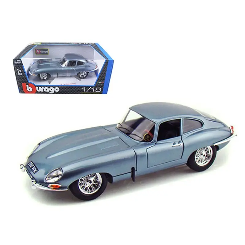 1961 Jaguar E Type Coupe Blue Metallic 1/18 Diecast Model Car by Bburago