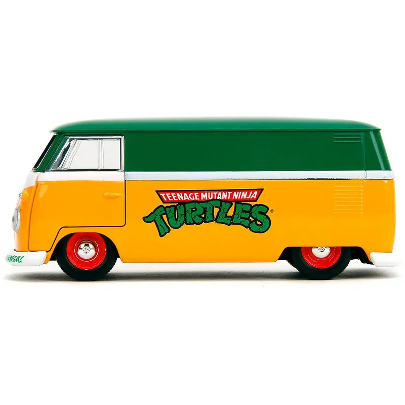 1961 Volkswagen Bus "Teenage Mutant Ninja Turtles" Green and Yellow with White Interior "Hollywood Rides" Series 1/32 Diecast Model Car by Jada