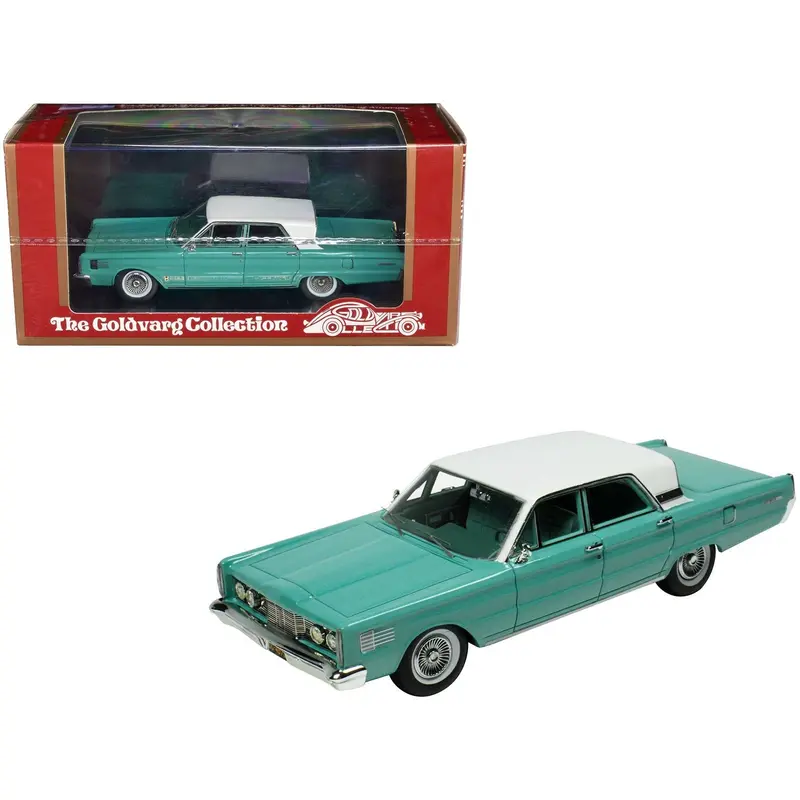 1965 Mercury Park Lane Breezeway Aquamarine with White Top and Aquamarine Interior Limited Edition to 200 pieces Worldwide 1/43 Model Car by Goldvarg Collection