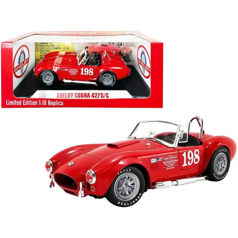 1965 Shelby Cobra 427 S/C Convertible #198 Red "ACME Exclusive" 1/18 Diecast Model Car by Shelby Collectibles