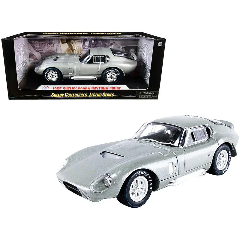 1965 Shelby Cobra Daytona Coupe Silver Metallic 1/18 Diecast Model Car by Shelby Collectibles