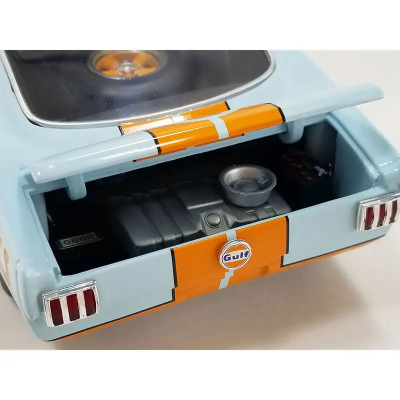 1965 Shelby GT350R #6 Light Blue with Orange Stripes "Gulf Racing Tribute" Limited Edition to 330 pieces Worldwide 1/18 Diecast Model Car by ACME