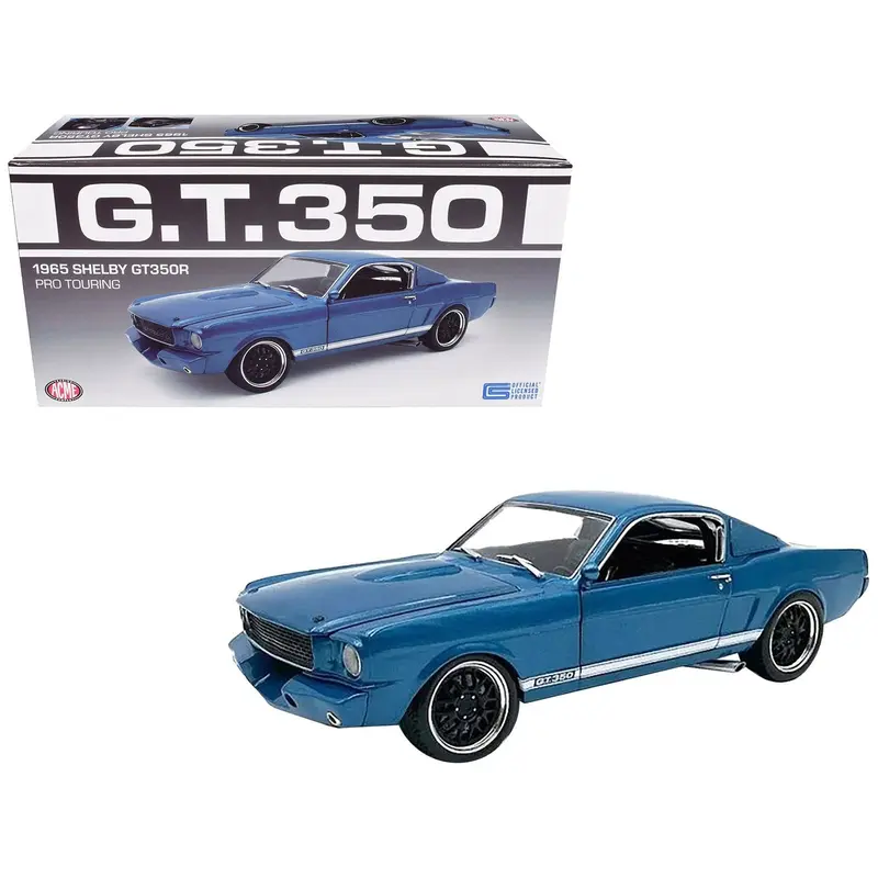 1965 Shelby GT350R Pro Touring Blue Metallic Limited Edition to 372 pieces Worldwide 1/18 Diecast Model Car by ACME