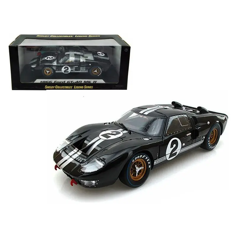 1966 Ford GT-40 MK II #2 Black 1/18 Diecast Model Car by Shelby Collectibles