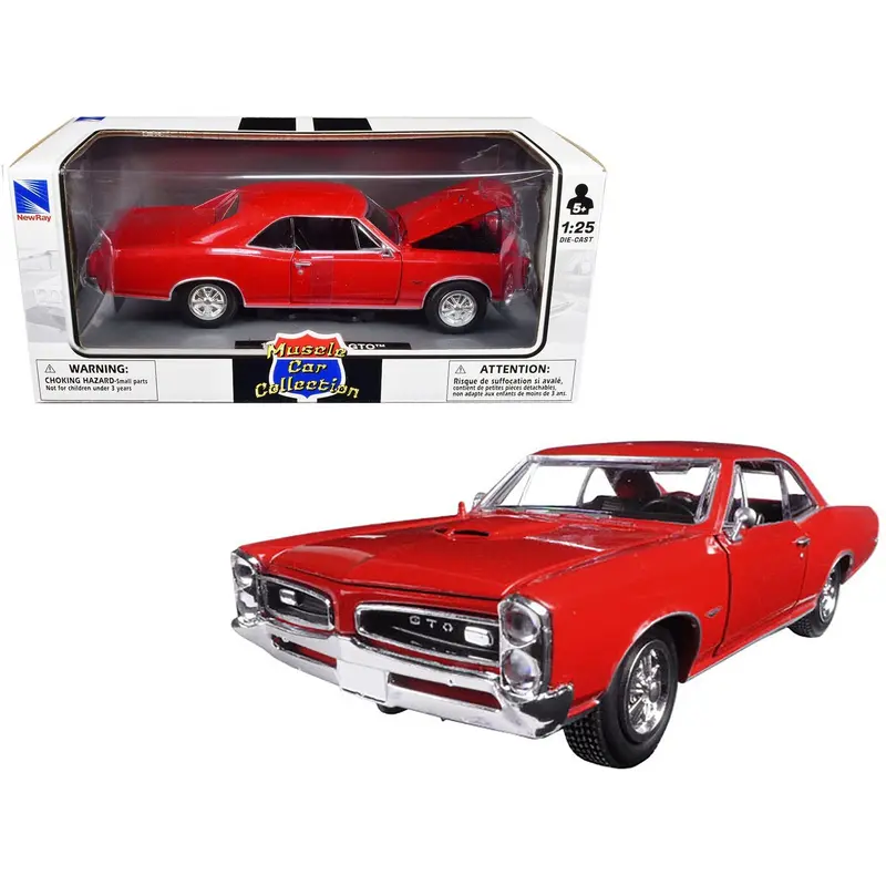 1966 Pontiac GTO Red "Muscle Car Collection" 1/25 Diecast Model Car by New Ray