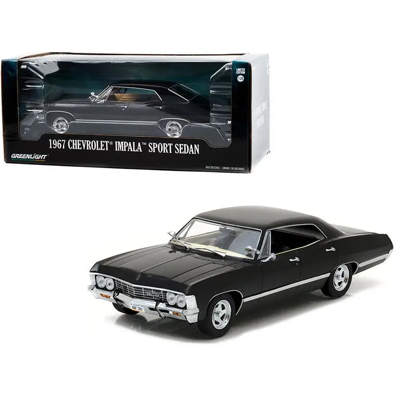 1967 Chevrolet Impala Sport Sedan Tuxedo Black 1/24 Diecast Model Car by Greenlight