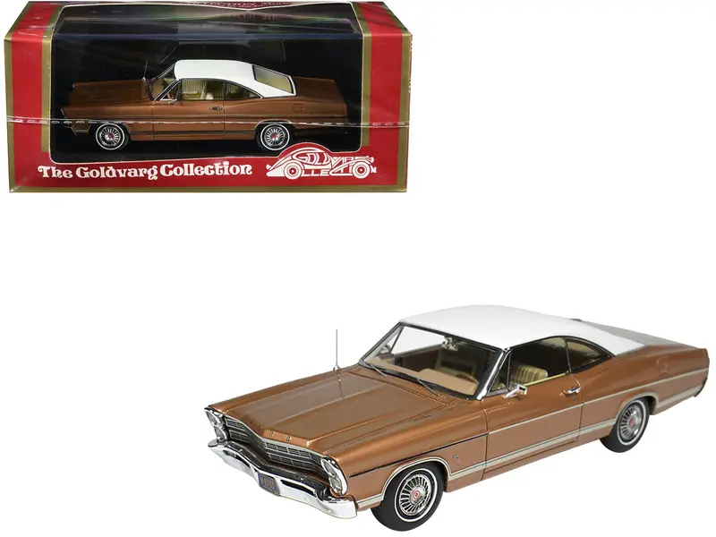 1967 Ford Galaxie Burnt Amber Metallic with White Top Limited Edition to 200 pieces Worldwide 1/43 Model Car by Goldvarg Collection