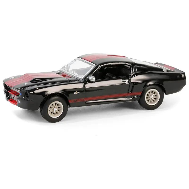 1967 Ford Mustang Eleanor Raven Black with Red Stripes (Scottsdale 2023) Barrett Jackson "Scottsdale Edition" Series 14 1/64 Diecast Model Car by Greenlight