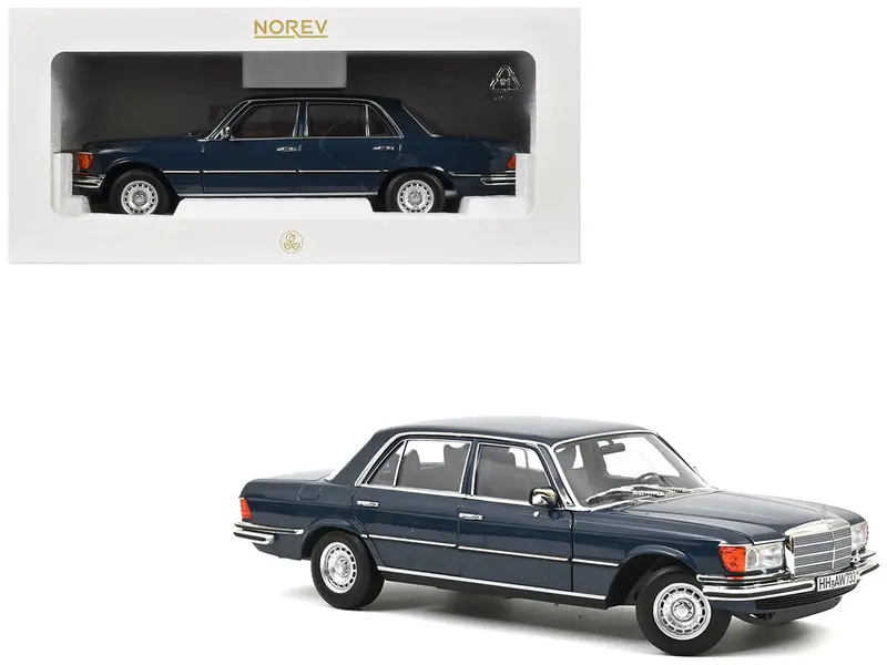 1979 Mercedes-Benz 350 SEL Hansa Blue 1/18 Diecast Model Car by Norev