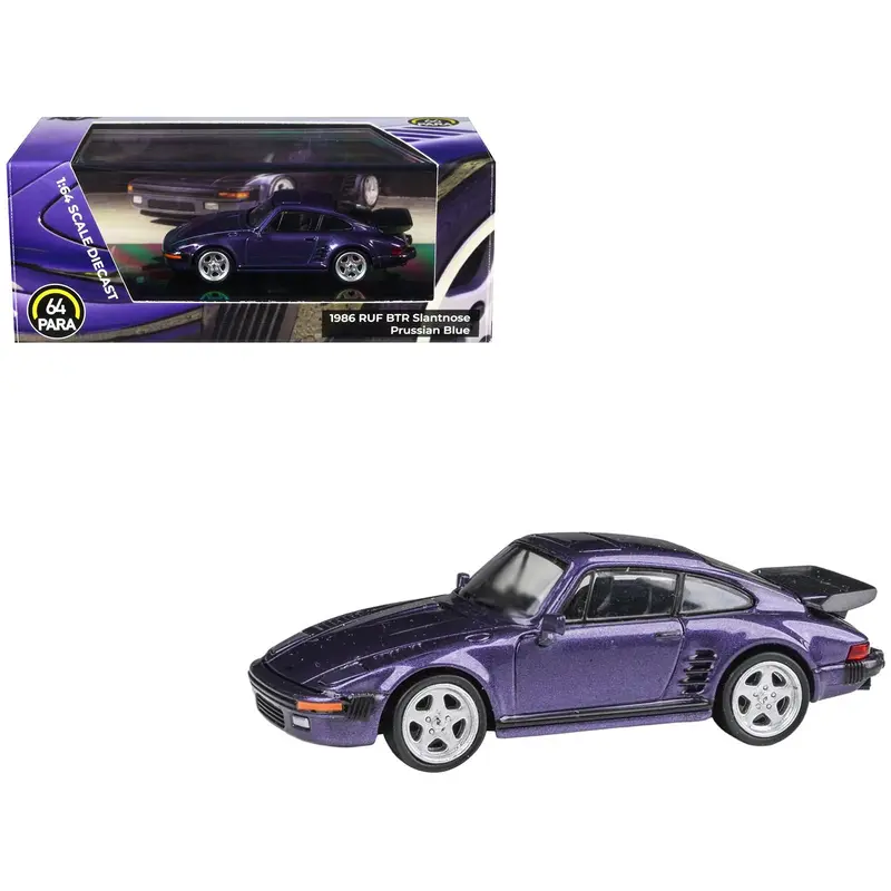 1986 RUF BTR Slantnose Prussian Blue Metallic 1/64 Diecast Model Car by Paragon